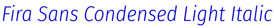 Fira Sans Condensed Light Italic police de caractère